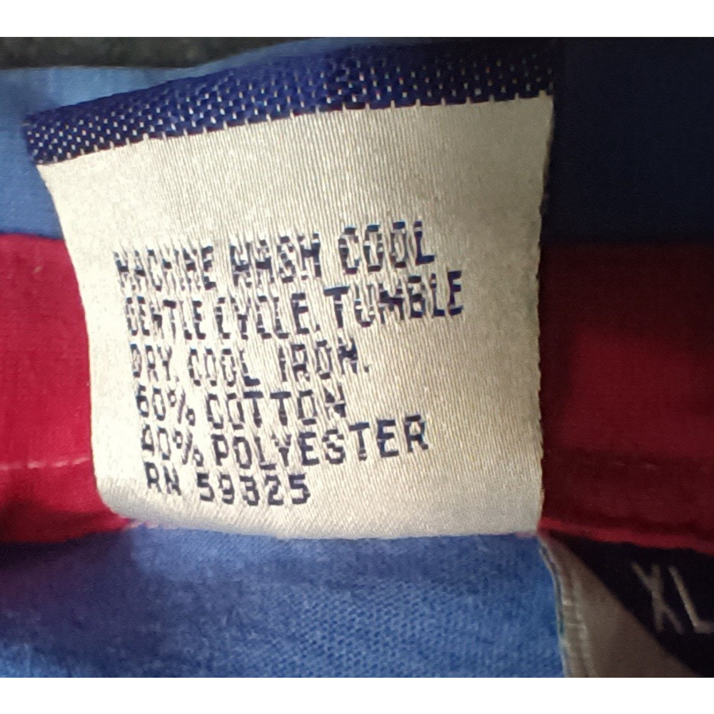 Vintage 90s Tail Women’s XL Polo Shirt Striped Short Sleeve Blue Relax Fit - Picture 8 of 10